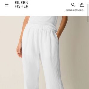 Eileen Fisher Organic Linen Ankle Lantern Pant Size M